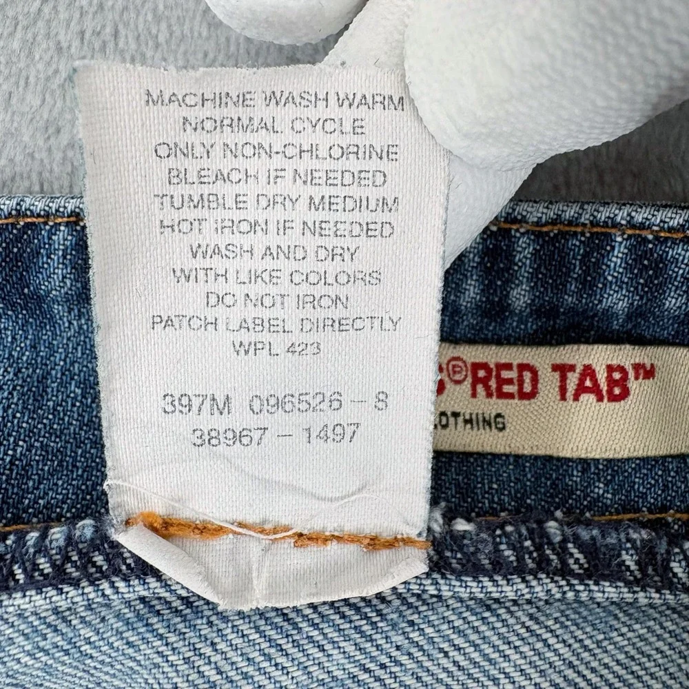 Vintage Y2K Levi's Utility High Waisted Jean Shorts‎ Womens 6x5 Blue Flap Pocket